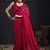 Magenta sequin embroidered work two tone satin silk saree