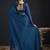 Blue sequin embroidered work two tone satin silk saree