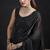 Black sequin embroidered work two tone satin silk saree