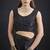Black sequin embroidered work two tone satin silk saree
