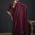 Maroon sequin embroidered work two tone satin silk saree