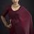 Maroon sequin embroidered work two tone satin silk saree