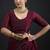 Maroon sequin embroidered work two tone satin silk saree