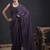 Purple sequin embroidered work two tone satin silk saree