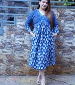  indigo mid-length dress