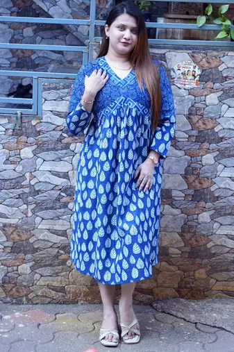  indigo mid-length dress