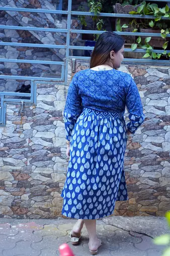  indigo mid-length dress