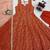 Rust orange georgette thread with sequin palazzo suit