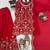 Red georgette thread work sharara suit