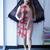 red kalamkari handblock printed knee length dress