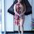 red kalamkari handblock printed knee length dress