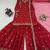 Maroon chinon silk thread with sequin sharara suit