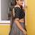 Balck  Printed Tasar Silk Pleated Lehenga Choli for Women