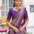 Purple Printed Tasar Silk Pleated Lehenga Choli for Women
