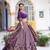 Purple Printed Tasar Silk Pleated Lehenga Choli for Women