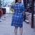 indigo handblock printed knee length dress
