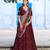 Wine Red Vichitra Silk Thread Work Lehenga with Scalloped Border Dupatta