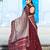 Wine Red Vichitra Silk Thread Work Lehenga with Scalloped Border Dupatta