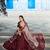 Wine Red Vichitra Silk Thread Work Lehenga with Scalloped Border Dupatta