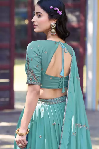 Georgette Sequins and Resham Work Lehenga Choli Set for Wedding & Festivals