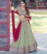Georgette Sequins and Resham Work Lehenga Choli Set for Wedding & Festivals