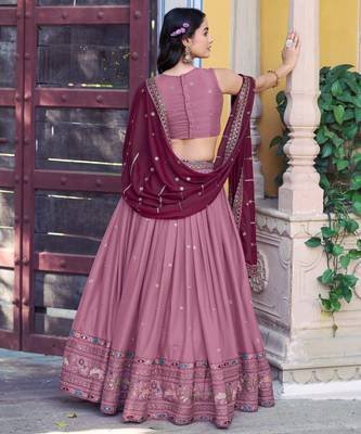Georgette Sequins and Resham Work Lehenga Choli Set for Wedding & Festivals 3
