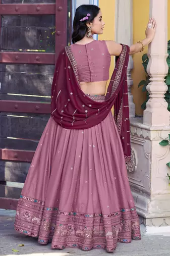 Georgette Sequins and Resham Work Lehenga Choli Set for Wedding & Festivals