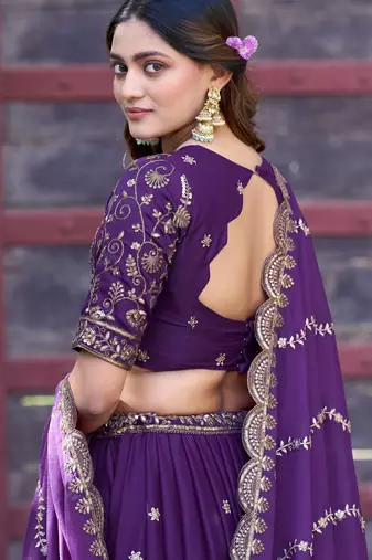 Georgette Sequins and Resham Work Lehenga Choli Set for Wedding & Festivals