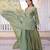 Olive green designer kurta sharara set with heavy embroidery and elegant dupatta style