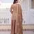 Copper brown ethnic party wear sharara set with golden embroidery dupatta for women