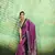 Purple print modal satin saree for casual & uniform wear