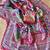 pink digital printed and mirror dola silk saree