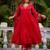 Ruby red embroidered ethnic kurta pant dupatta set for festive & party wear collection