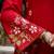 Ruby red embroidered ethnic kurta pant dupatta set for festive & party wear collection