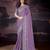 Purple silk blend Embroidery Sequin work Saree with Unstitched Blouse Piece