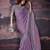 Purple silk blend Embroidery Sequin work Saree with Unstitched Blouse Piece