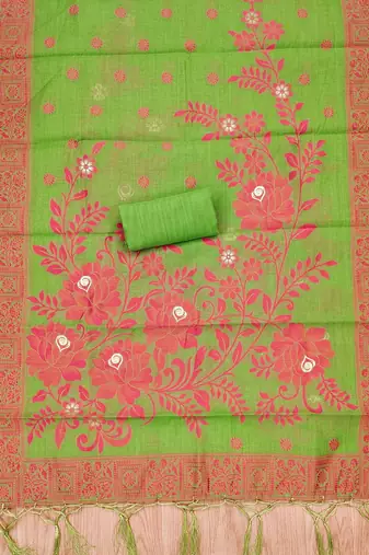 Pista jamdani silk blend dress material