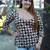 black handblock printed cotton top