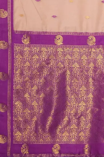 Multi color art silk saree with blouse