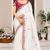 white golden embroidery with dori and sequins silk saree