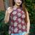 red kalamkari short top