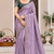 lavender golden embroidery with dori and sequins silk saree