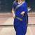 Royal blue art silk saree with blouse