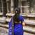 Royal blue art silk saree with blouse