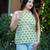 white handblock printed short top
