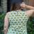 white handblock printed short top