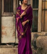 Rani art silk saree with blouse