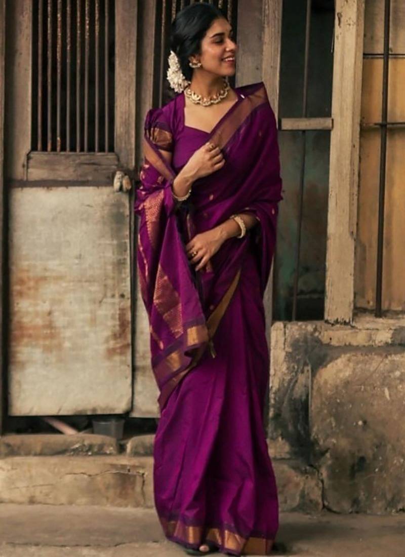 Rani art silk saree with blouse