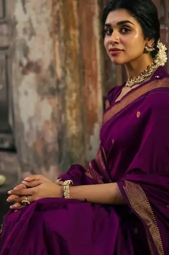 Rani art silk saree with blouse