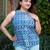 indigo handblock printed short top